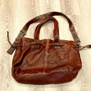 Artisan brown leather bag